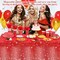 452 Pcs Red Birthday Party Decoration Include Red Diamond Paper Plates Napkins Cups Tablecloth Cutlery Straws Tableware